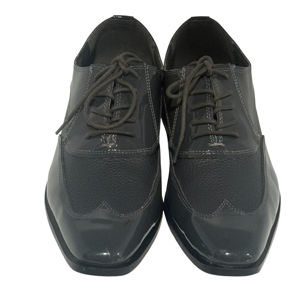 Frederico Leone Manhattan Gray Upper Tuxedo Toe Oxford Mens 9.5M Dress Shoes